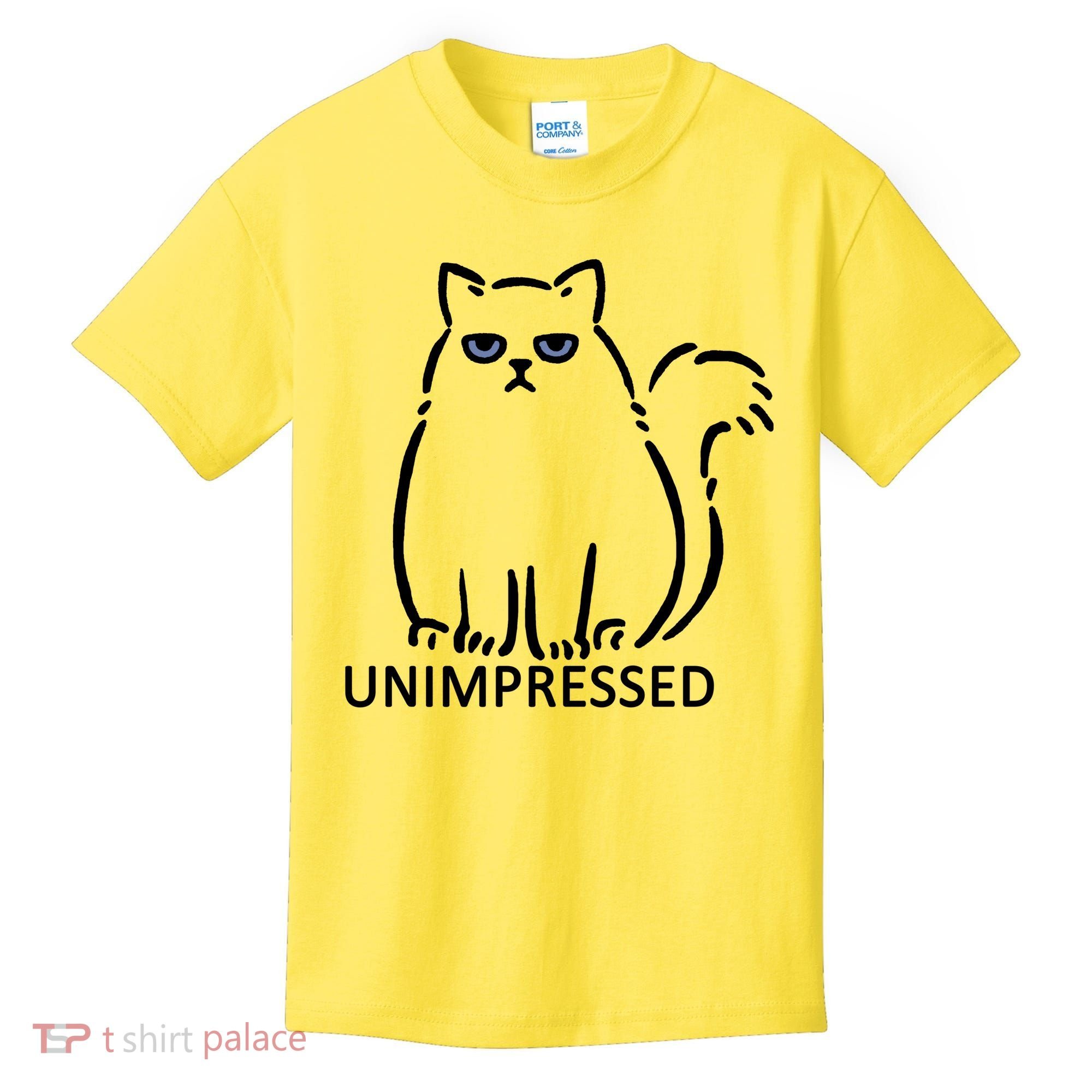 Unimpressed Funny Angry Cat Kids T-Shirt