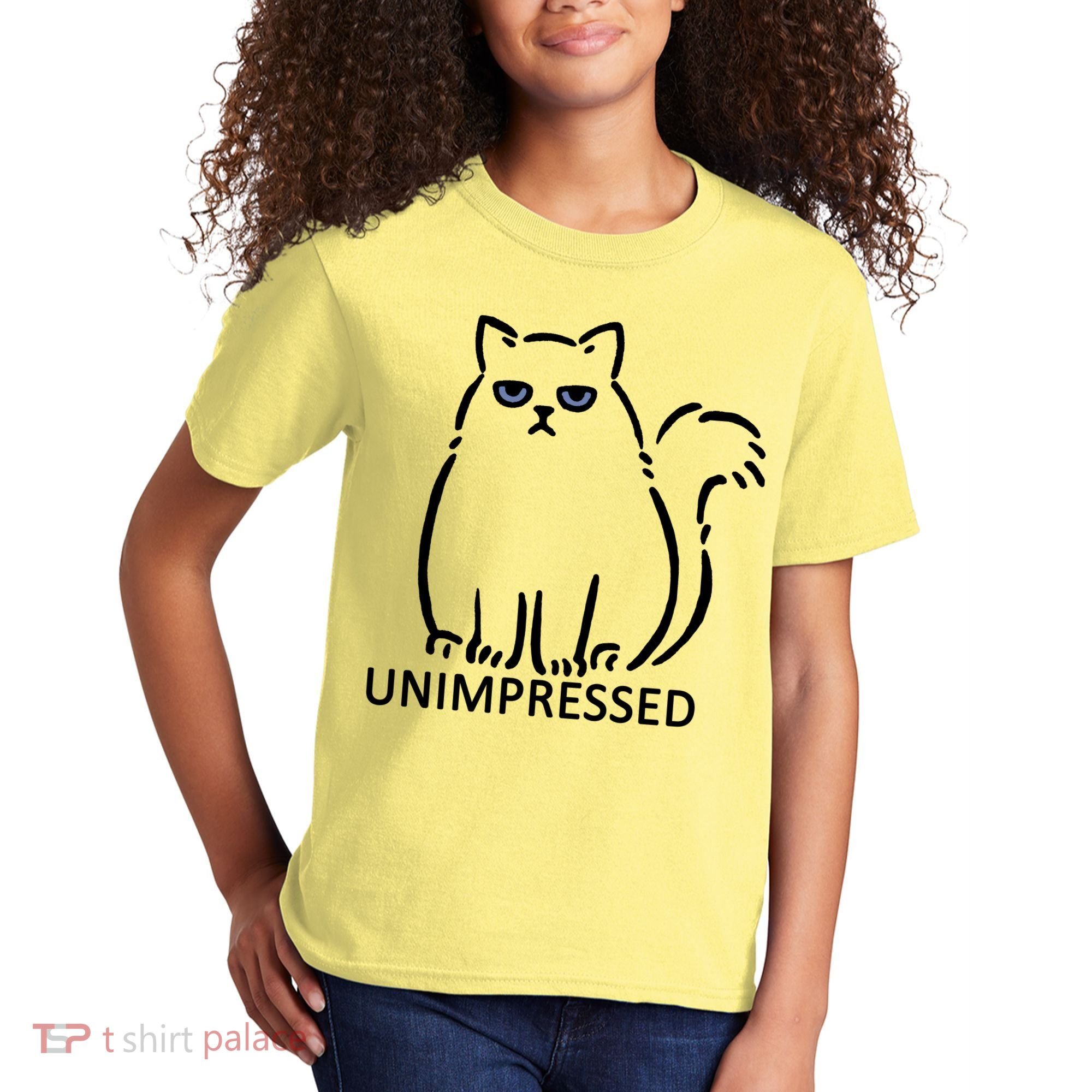 Unimpressed Funny Angry Cat Kids T-Shirt