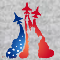 United States Air Force Jets Statue Of Liberty Sweatshirt thumb 2