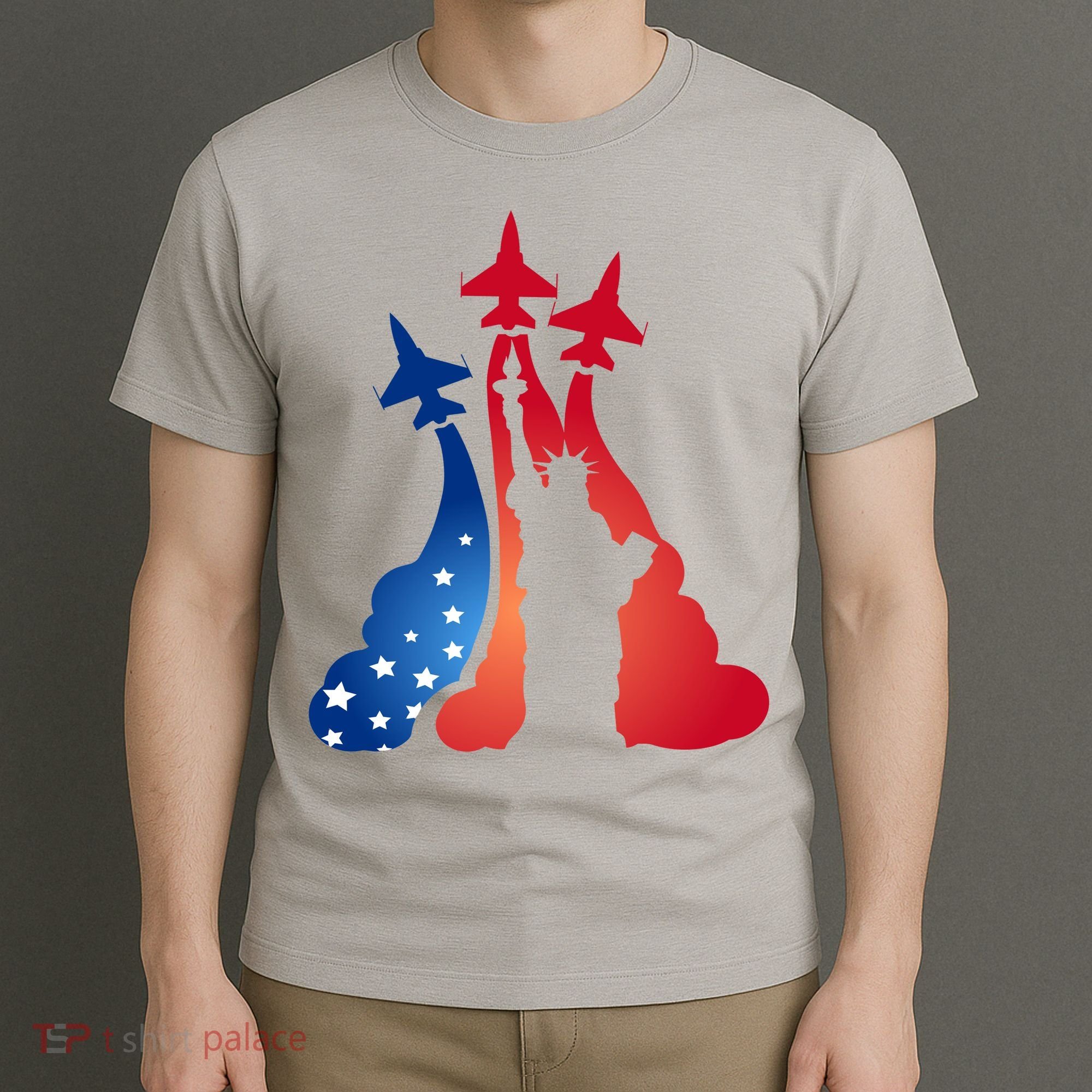 United States Air Force Jets Statue Of Liberty T-Shirt