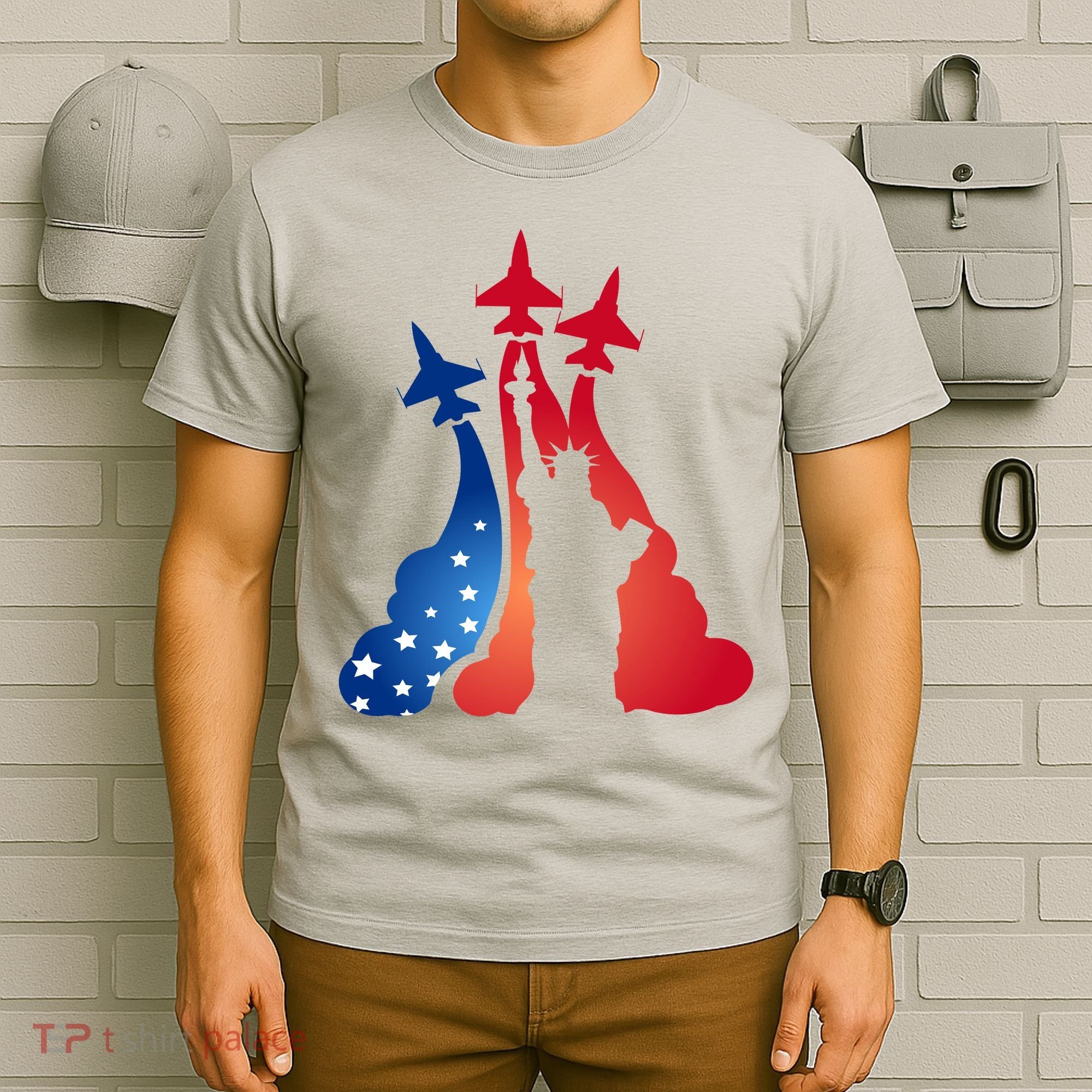 United States Air Force Jets Statue Of Liberty T-Shirt