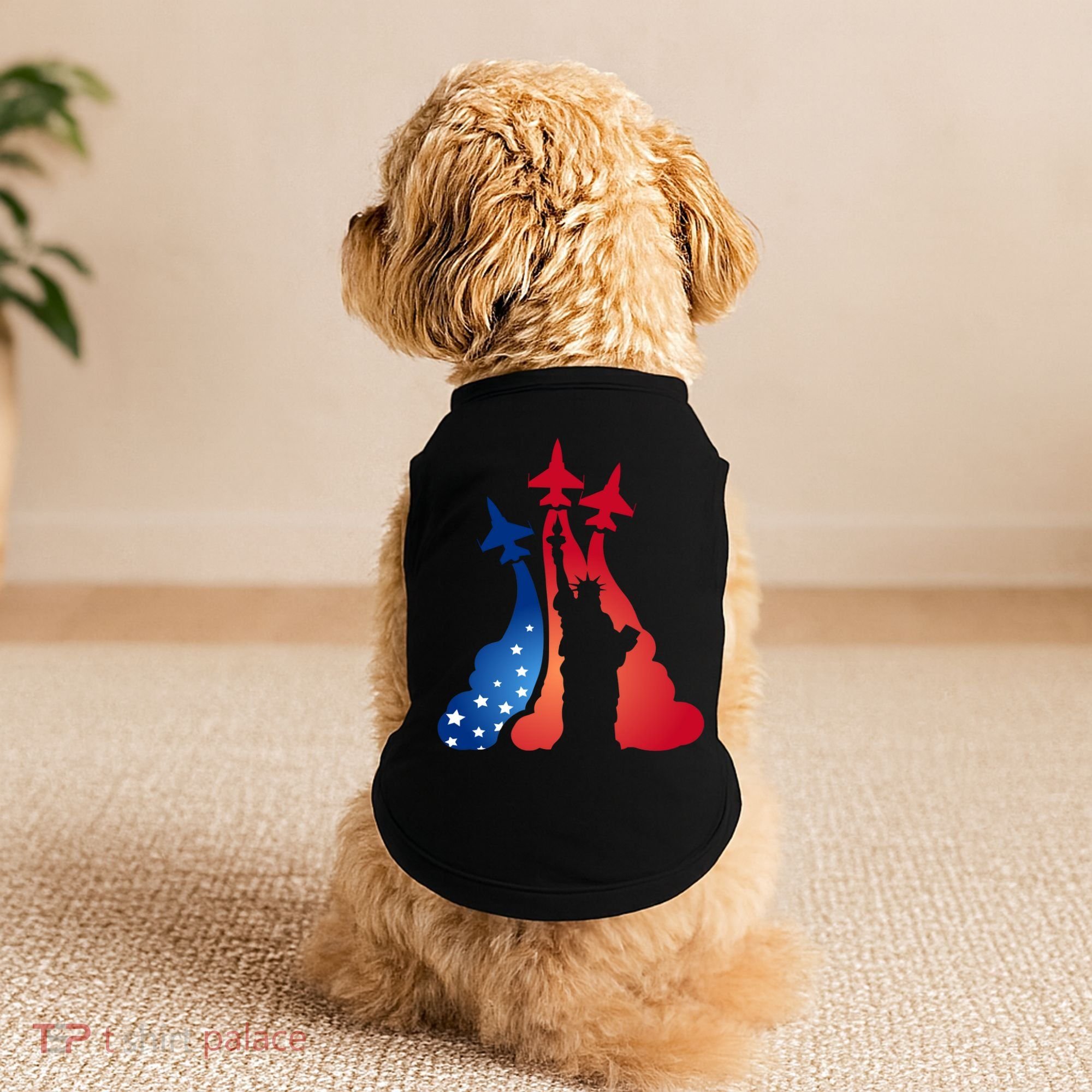 United States Air Force Jets Statue Of Liberty Doggie Tank