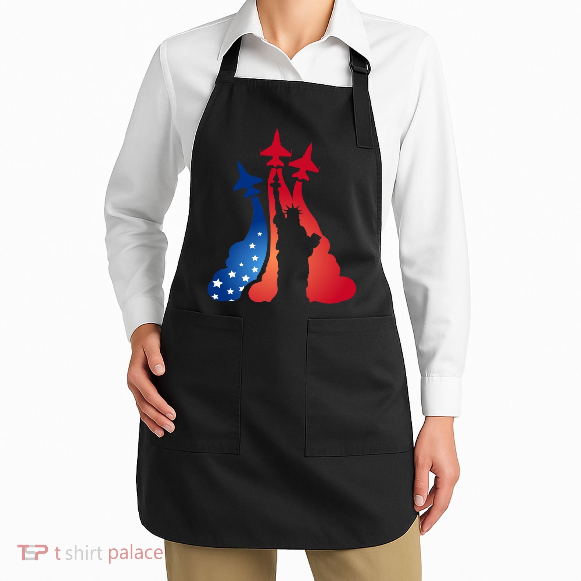 United States Air Force Jets Statue Of Liberty Apron