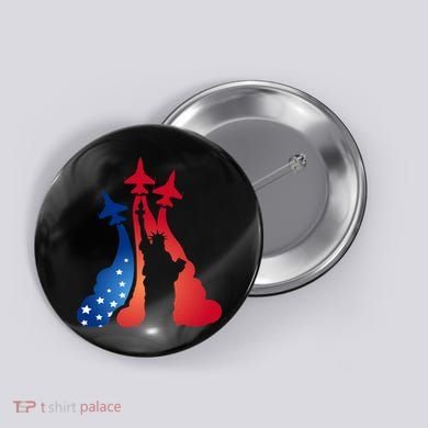 United States Air Force Jets Statue Of Liberty Button