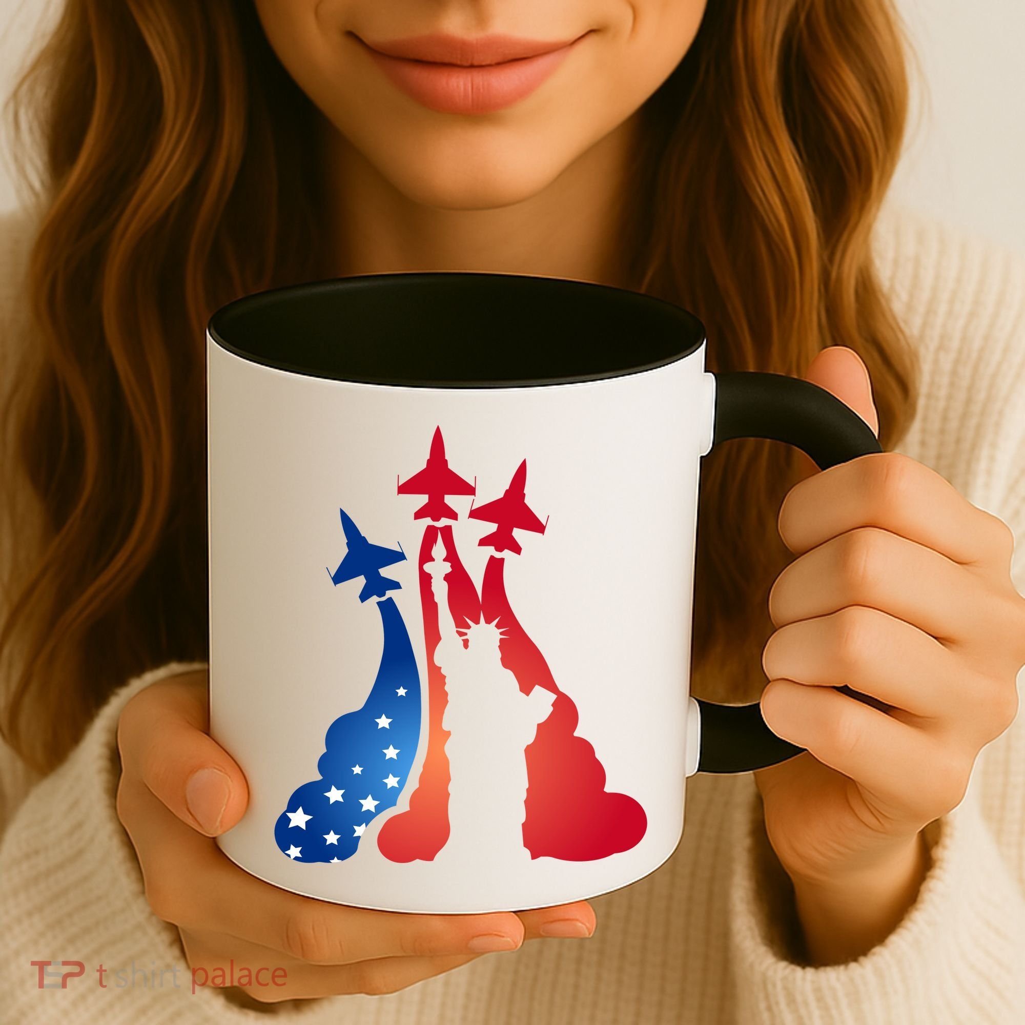 United States Air Force Jets Statue Of Liberty Coffee Mug