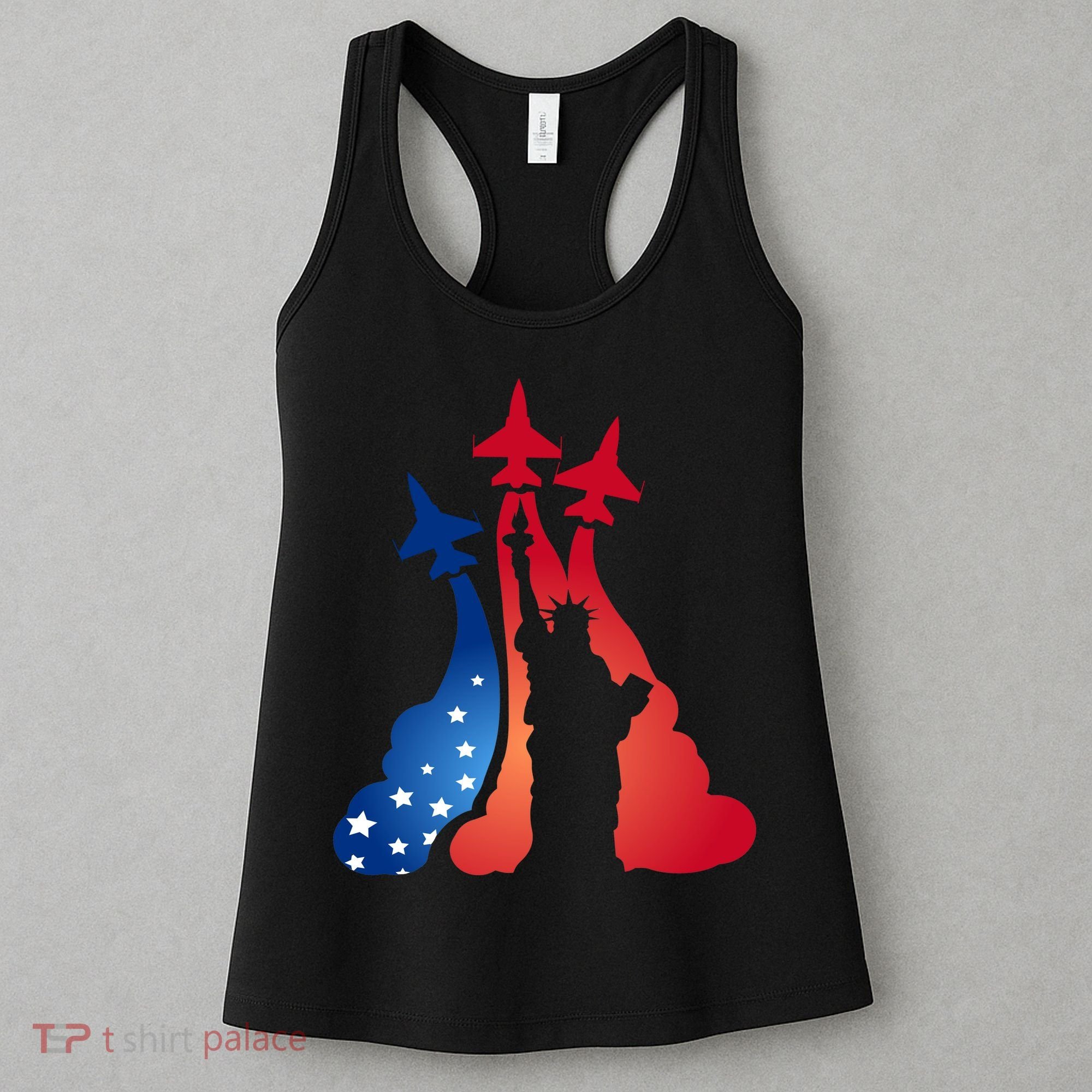 United States Air Force Jets Statue Of Liberty Women's Tank Top