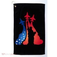 United States Air Force Jets Statue Of Liberty Golf Towel thumb 0