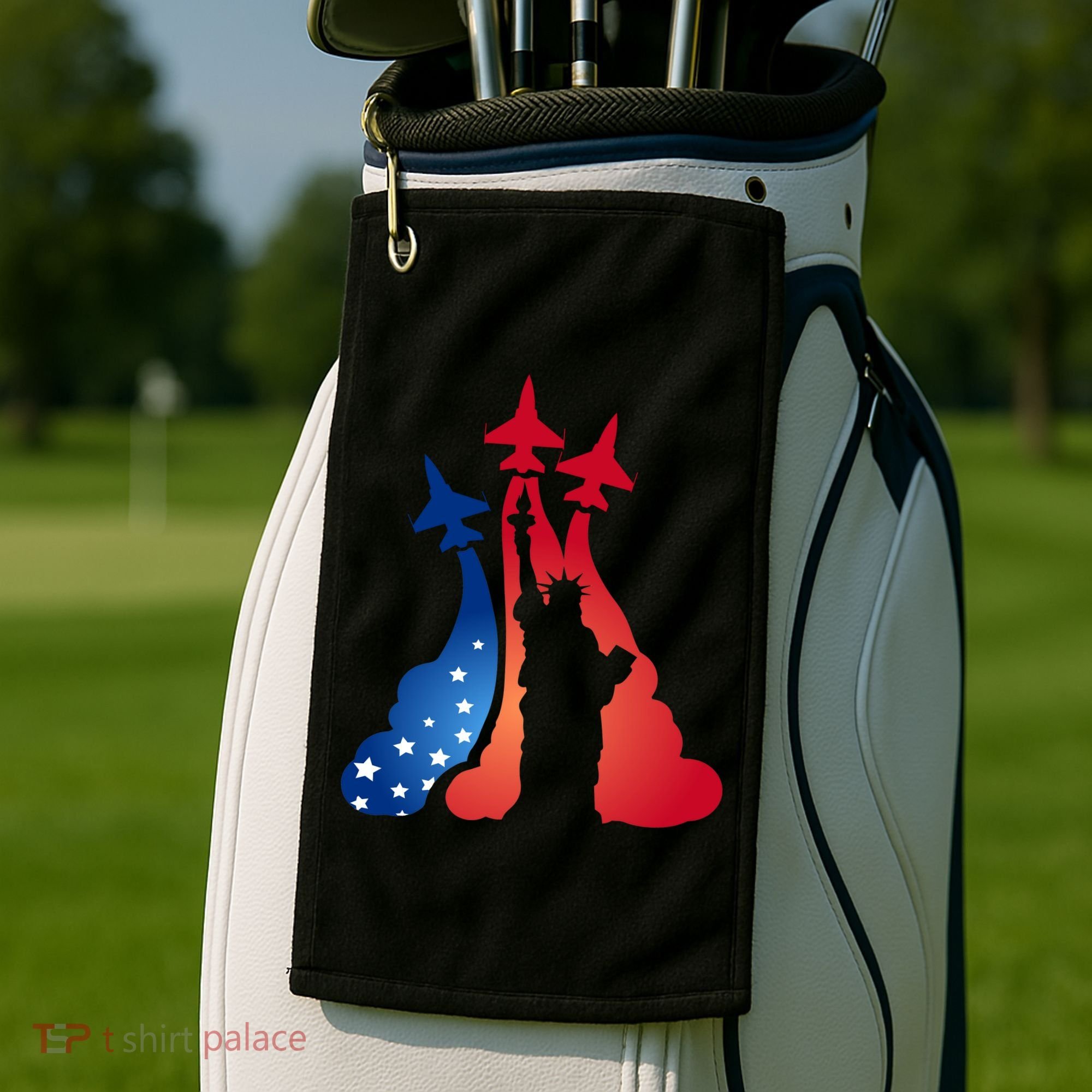 United States Air Force Jets Statue Of Liberty Golf Towel