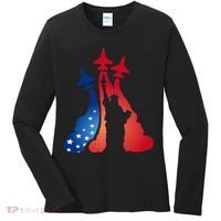 United States Air Force Jets Statue Of Liberty Women's Long Sleeve Shirt thumb 0