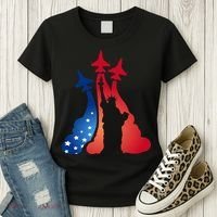 United States Air Force Jets Statue Of Liberty Women's T-Shirt thumb 3