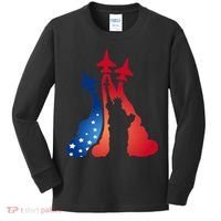 United States Air Force Jets Statue Of Liberty Kids Long Sleeve Shirt thumb 0