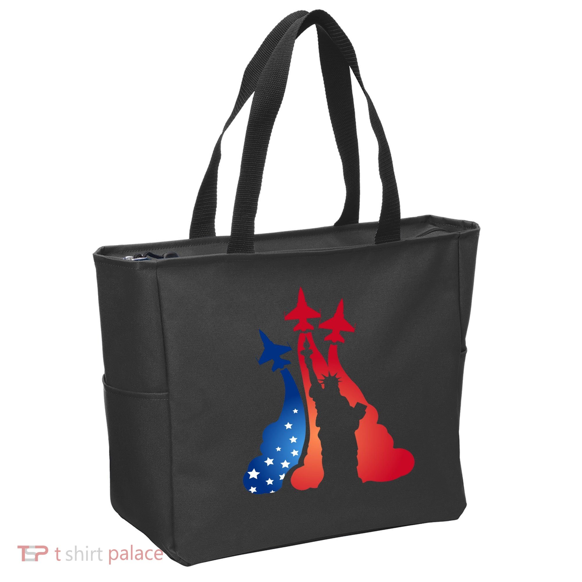 United States Air Force Jets Statue Of Liberty Tote Bag