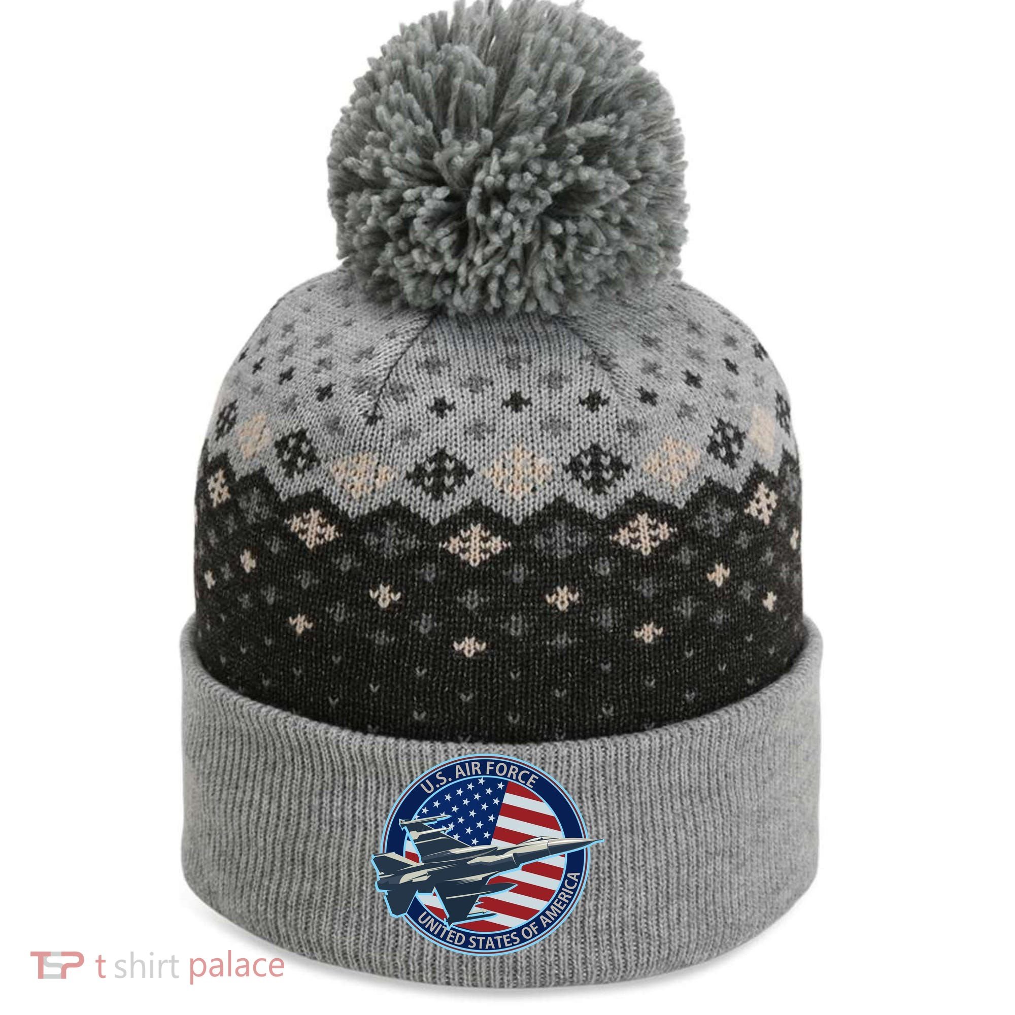 United States Air Force Logo The Baniff Cuffed Pom Beanie
