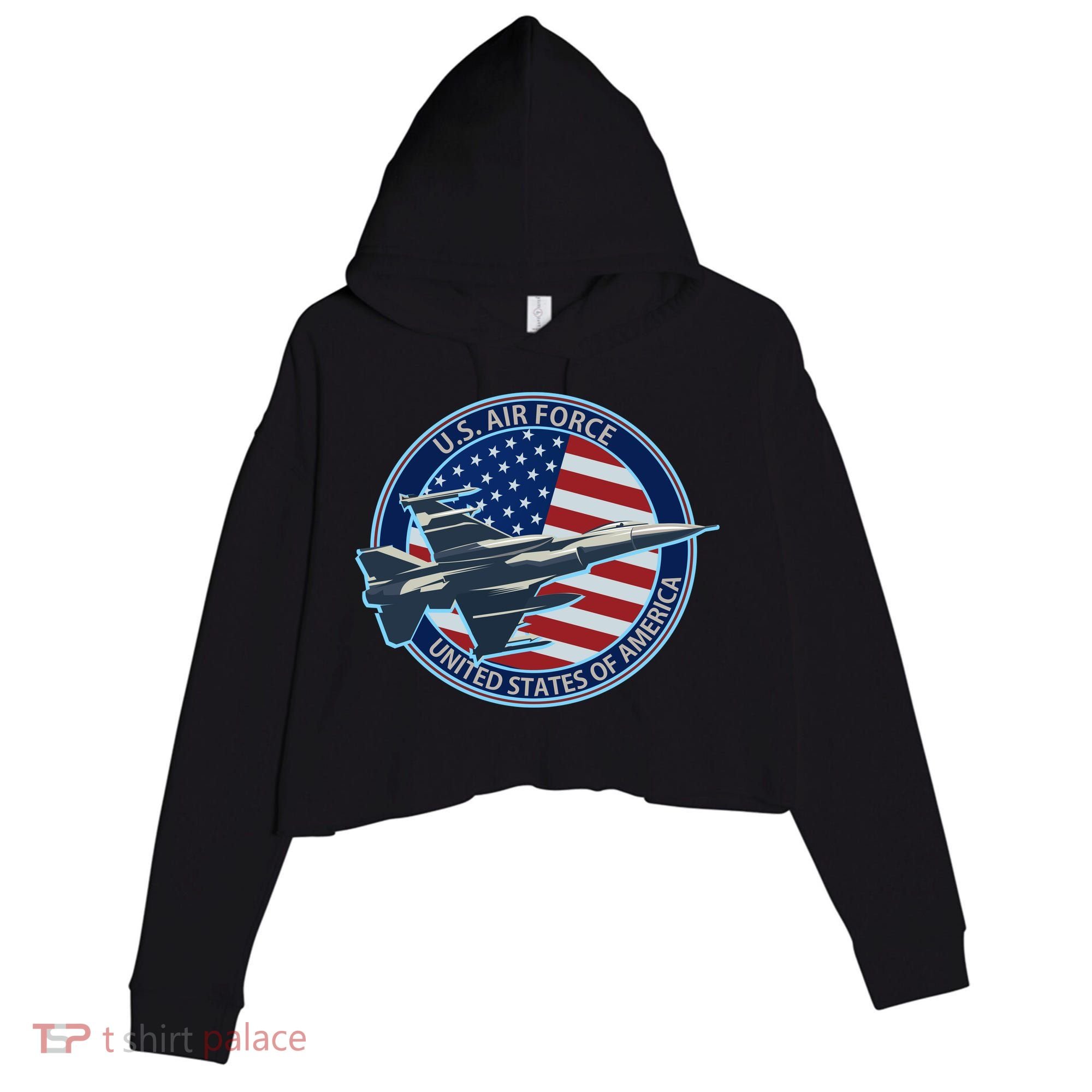 United States Air Force Logo Crop Fleece Hoodie