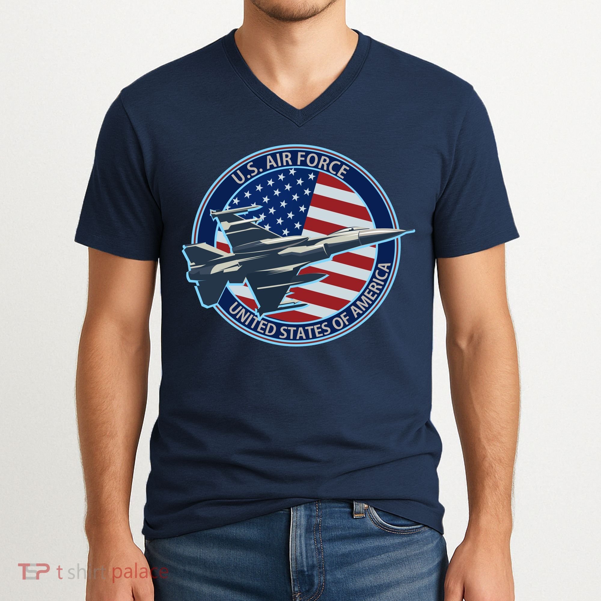 United States Air Force Logo V-Neck T-Shirt