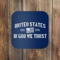 United States Est. 1776 In God We Trust Coaster thumb 0