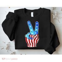United States of America Peace Flag Stars Sweatshirt thumb 2