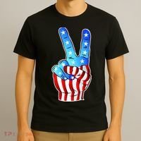 United States of America Peace Flag Stars T-Shirt thumb 3