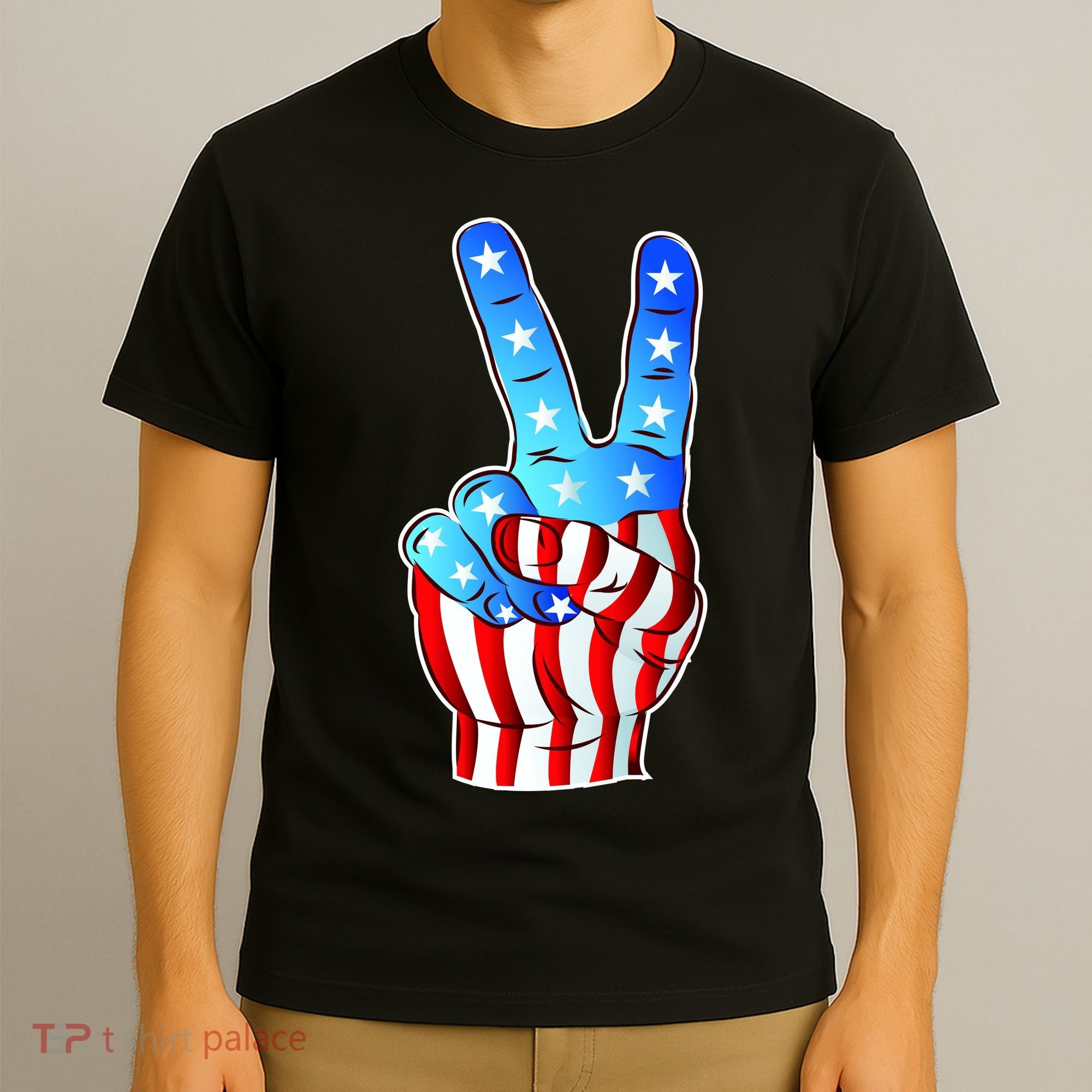 United States of America Peace Flag Stars T-Shirt