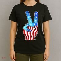 United States of America Peace Flag Stars T-Shirt thumb 4