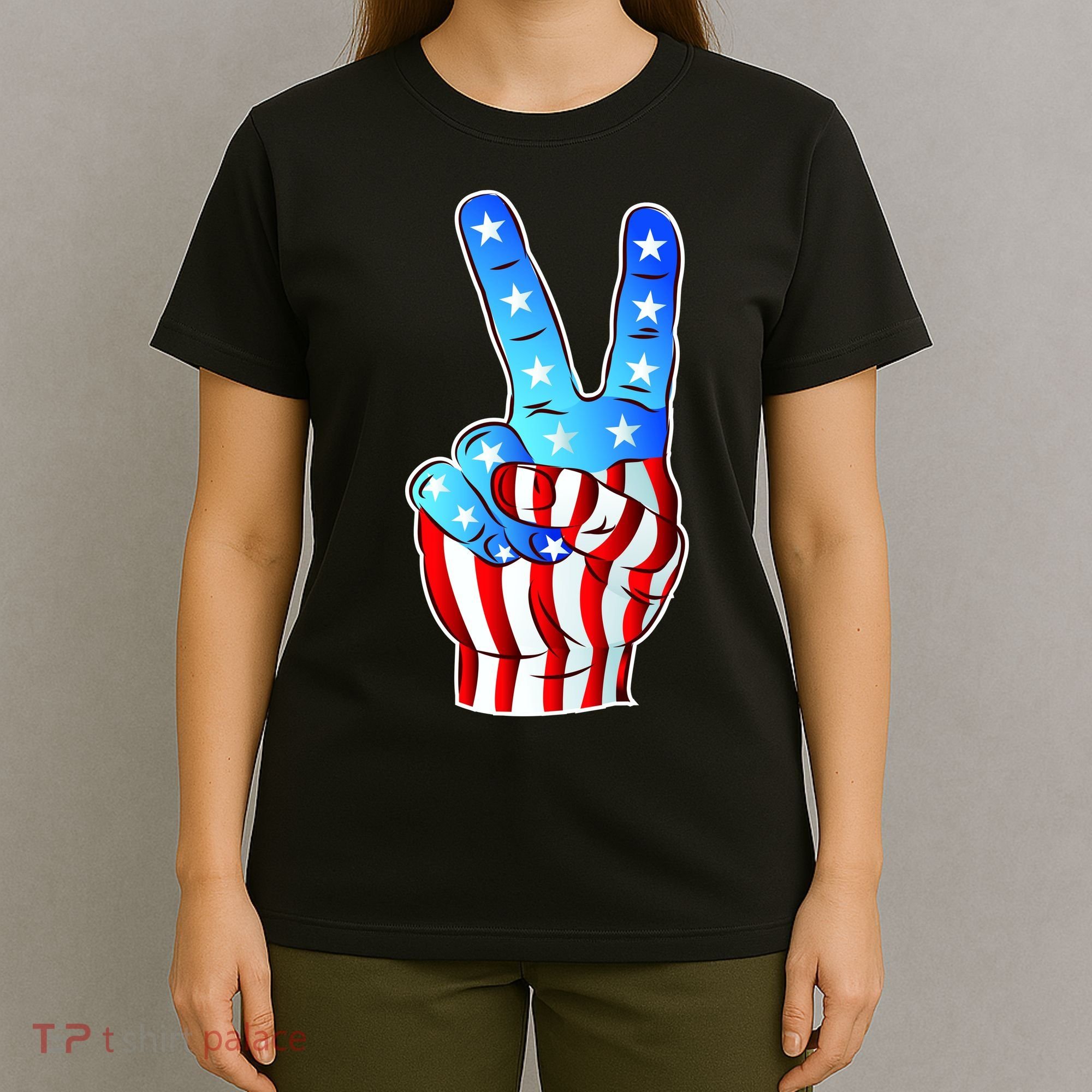 United States of America Peace Flag Stars T-Shirt
