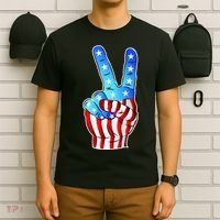 United States of America Peace Flag Stars T-Shirt thumb 6