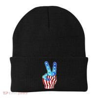 United States of America Peace Flag Stars Beanie thumb 0