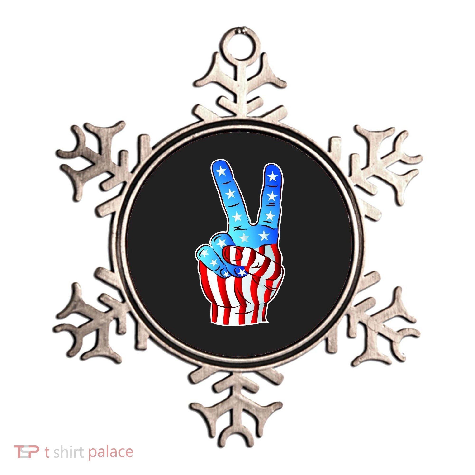 United States of America Peace Flag Stars Ornament