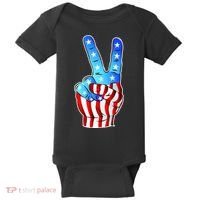United States of America Peace Flag Stars Baby Bodysuit thumb 0