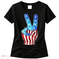 United States of America Peace Flag Stars Women's T-Shirt thumb 0