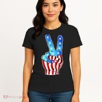 United States of America Peace Flag Stars Women's T-Shirt thumb 4