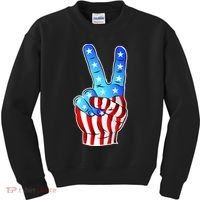 United States of America Peace Flag Stars Kids Sweatshirt thumb 0
