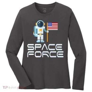 United States Space Force Astronaut Flag Women's Long Sleeve Shirt