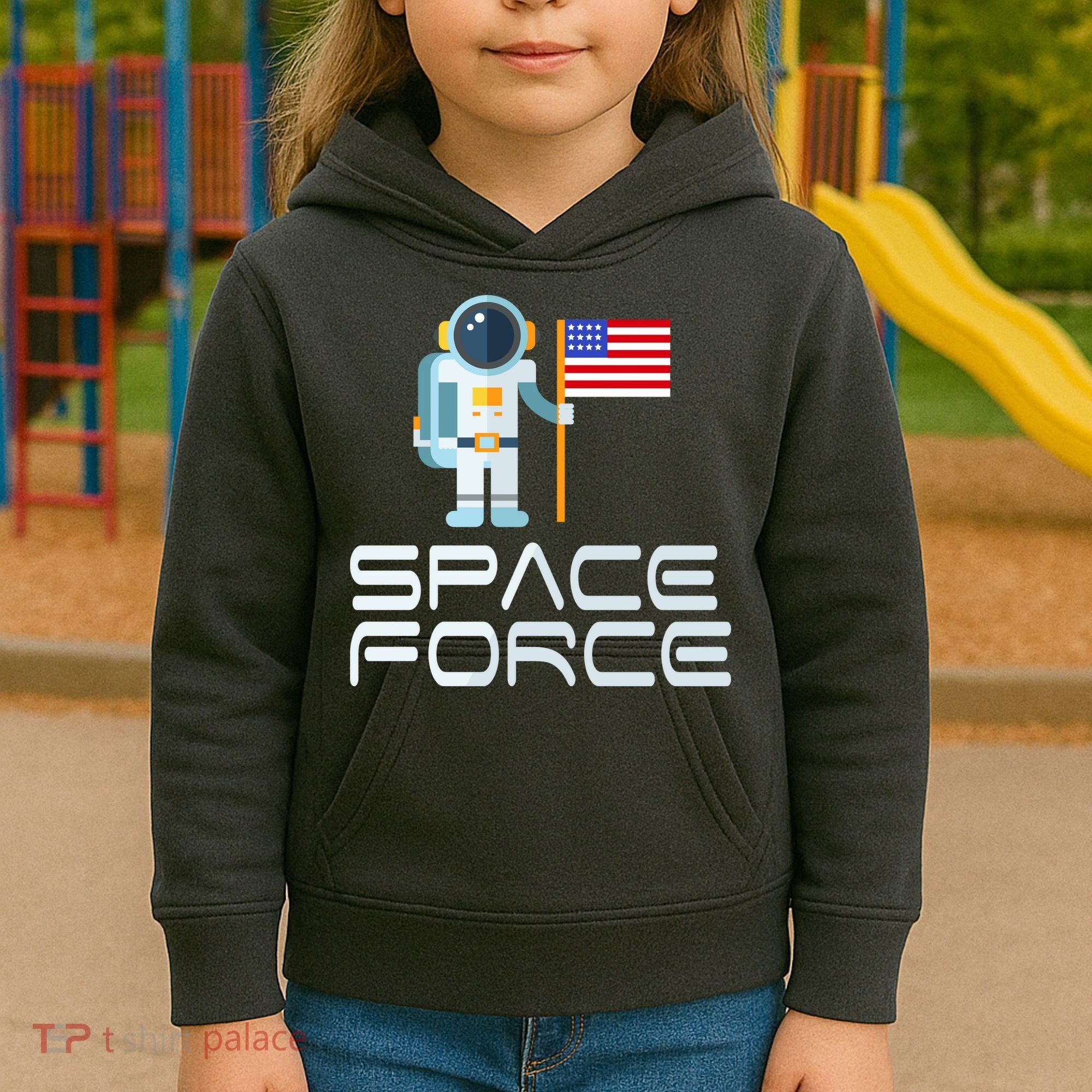 United States Space Force Astronaut Flag Kids Hoodie