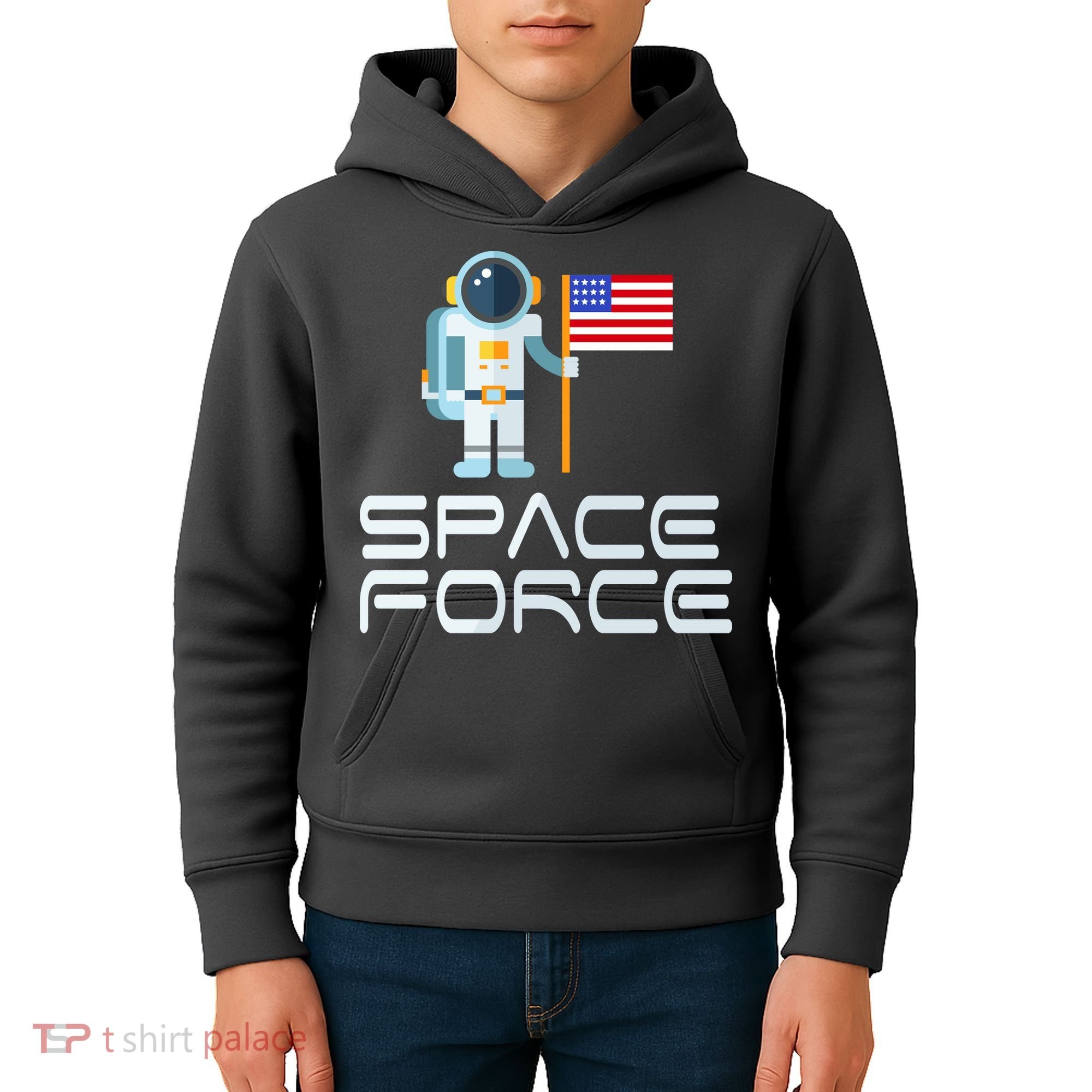 United States Space Force Astronaut Flag Kids Hoodie