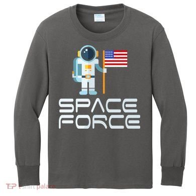 United States Space Force Astronaut Flag Kids Long Sleeve Shirt