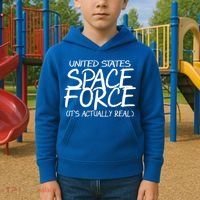 United States Space Force It's Actually Real Kids Hoodie thumb 2