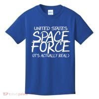 United States Space Force It's Actually Real Kids T-Shirt thumb 0