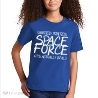 United States Space Force It's Actually Real Kids T-Shirt thumb 2