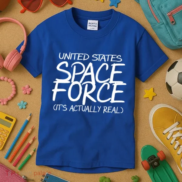 United States Space Force It's Actually Real Kids T-Shirt