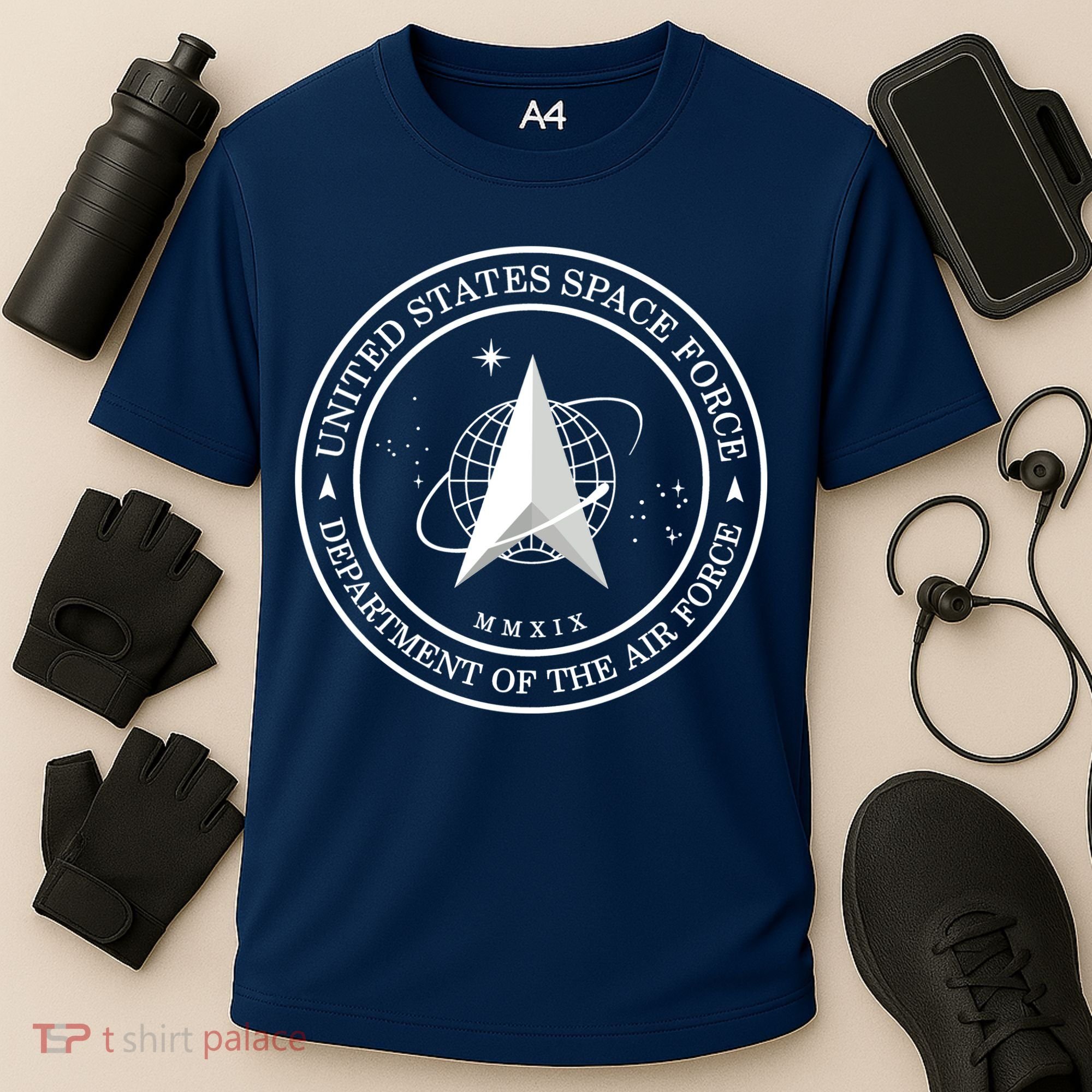 United States Space Force Outline Logo Cooling Performance Crew T-Shirt
