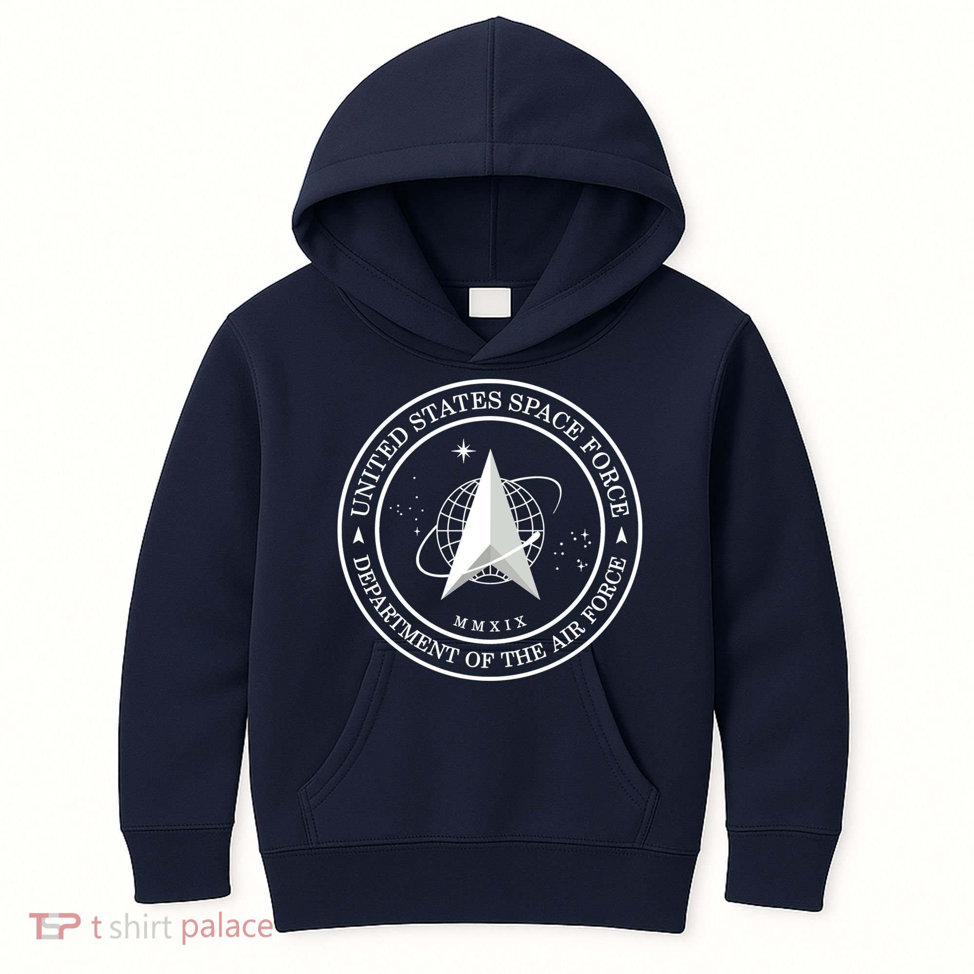 United States Space Force Outline Logo Kids Hoodie