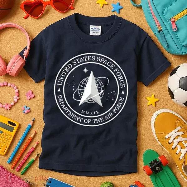 United States Space Force Outline Logo Kids T-Shirt