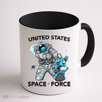 United States Space Force USSF Alien Fight Coffee Mug back