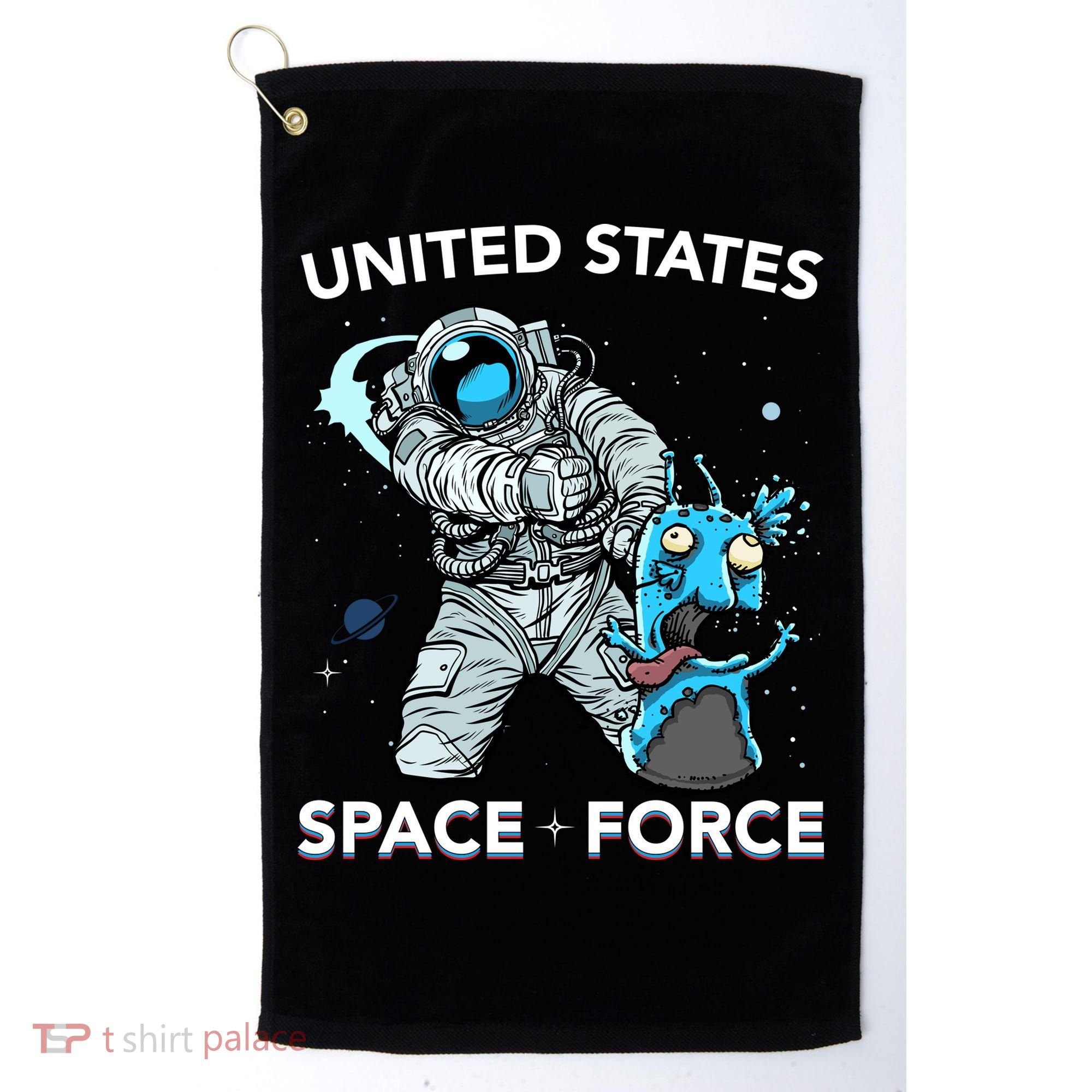 United States Space Force USSF Alien Fight Golf Towel