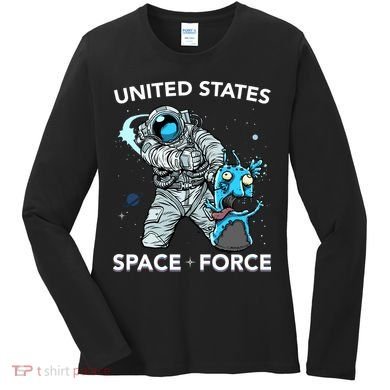 United States Space Force USSF Alien Fight Women's Long Sleeve Shirt