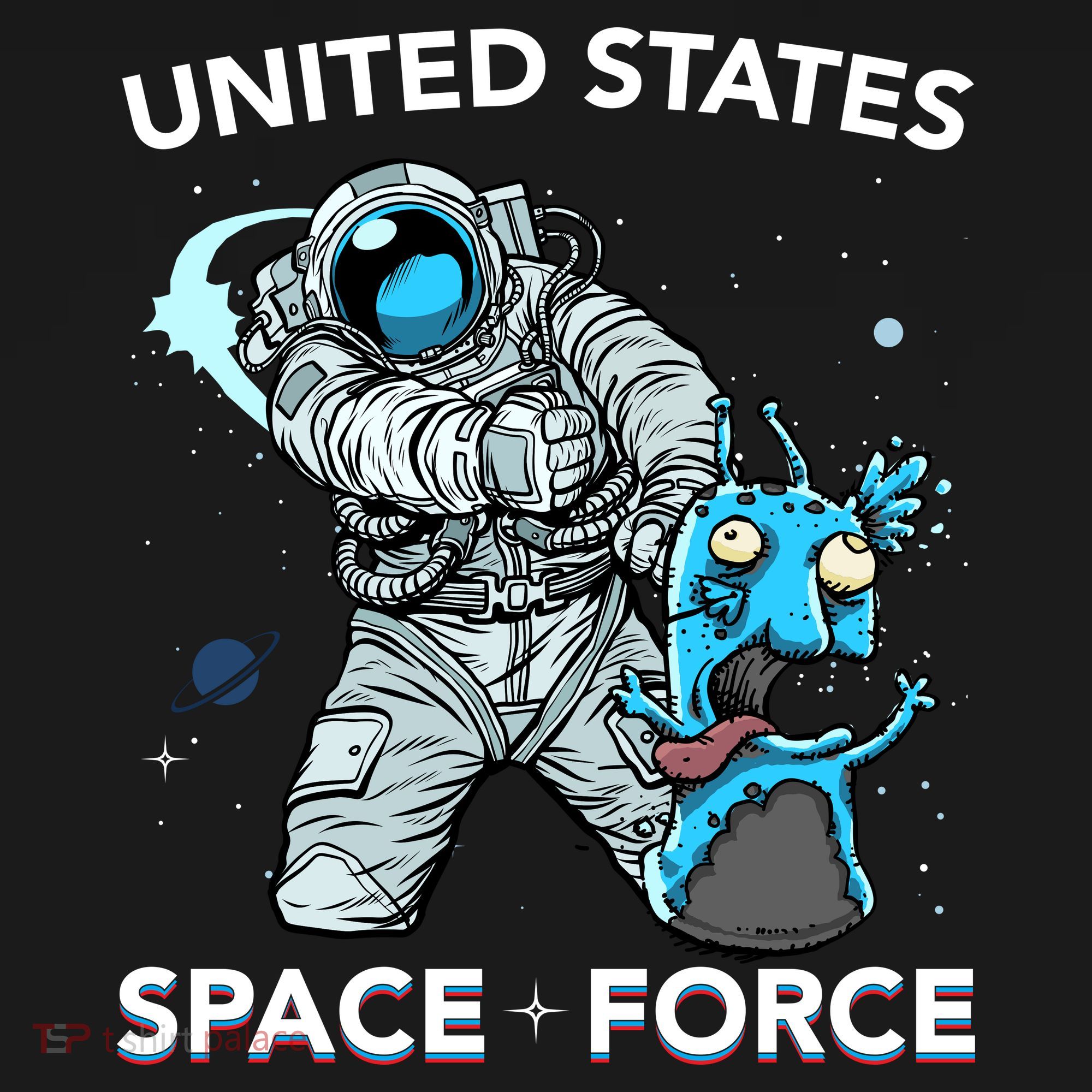 United States Space Force USSF Alien Fight Kids Long Sleeve Shirt