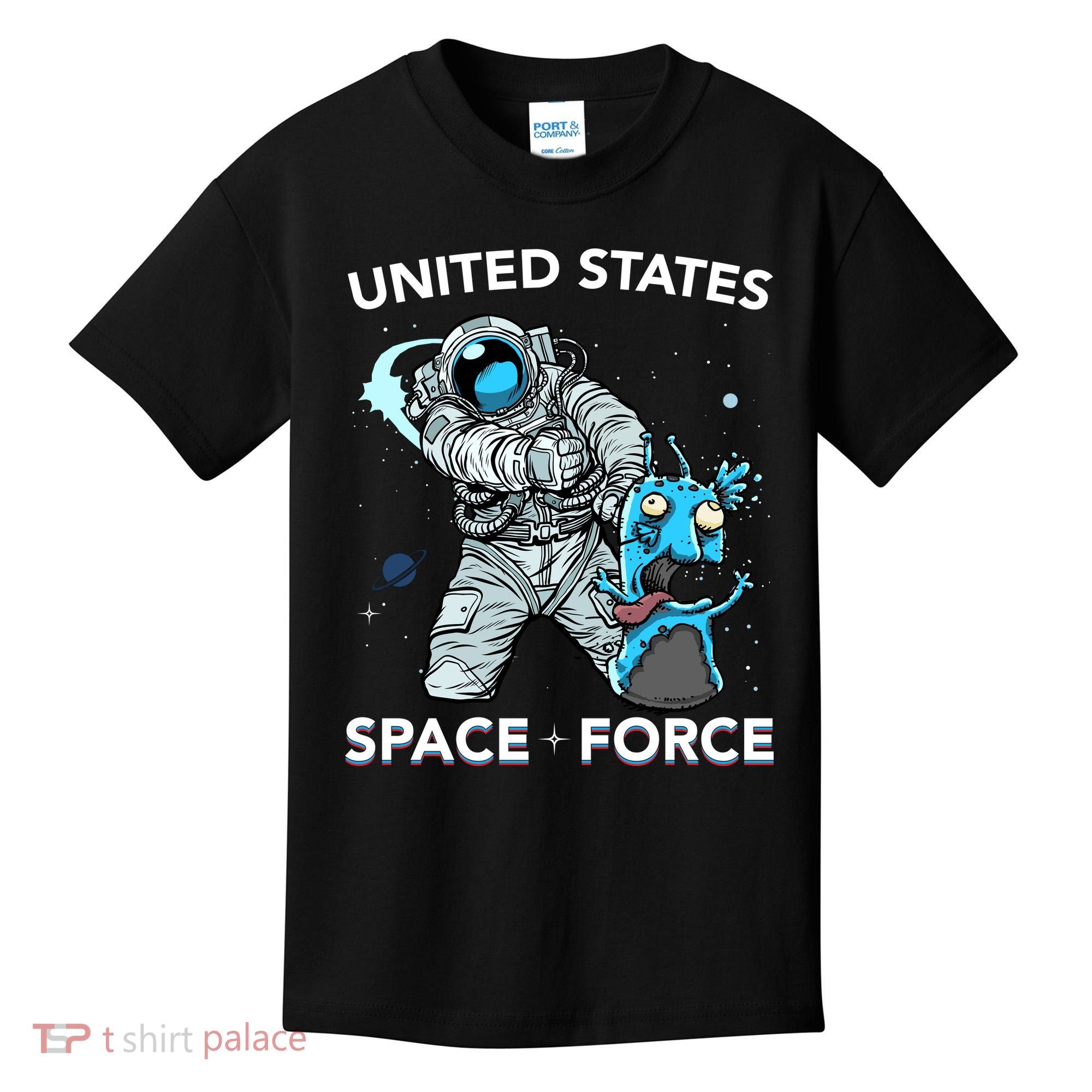 United States Space Force USSF Alien Fight Kids T-Shirt