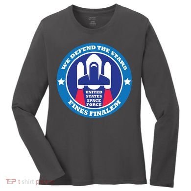 United States Space Force We Defend the Stars Women's Long Sleeve Shirt