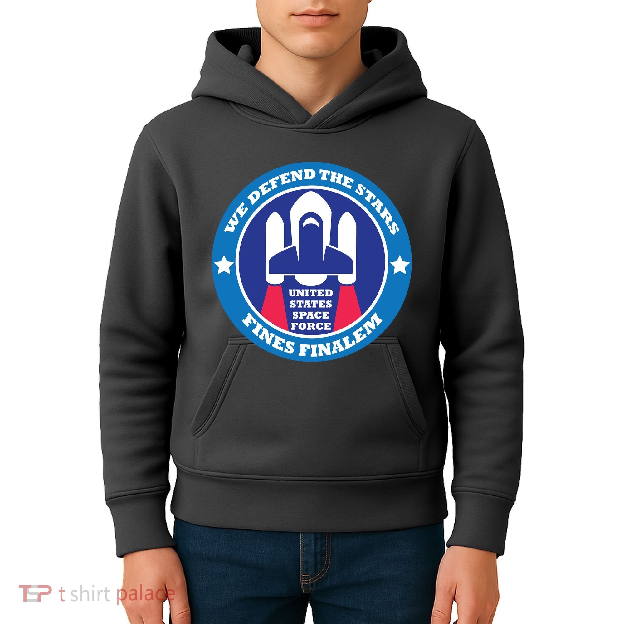United States Space Force We Defend the Stars Kids Hoodie